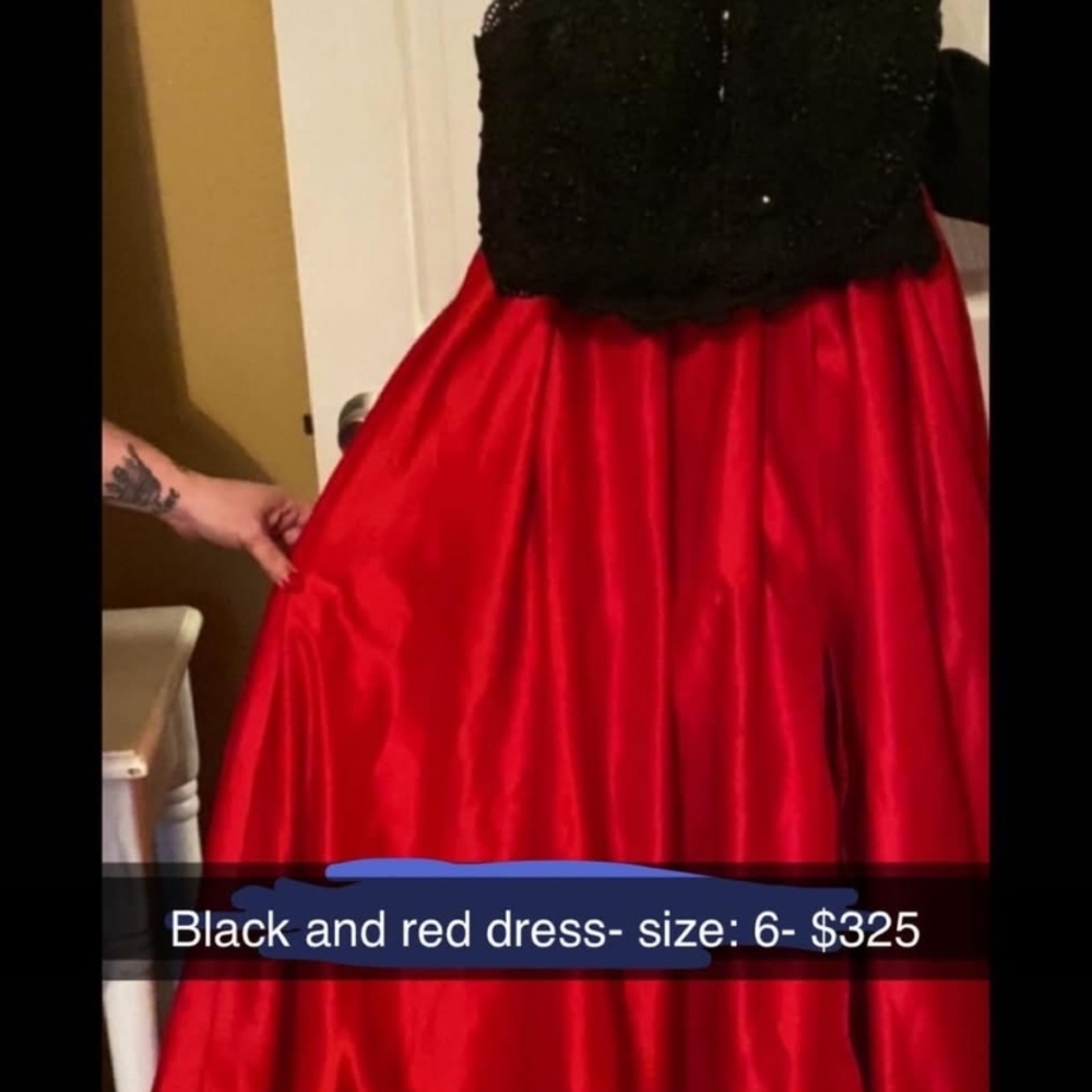Rachel Allan Black and Red Prom Dress